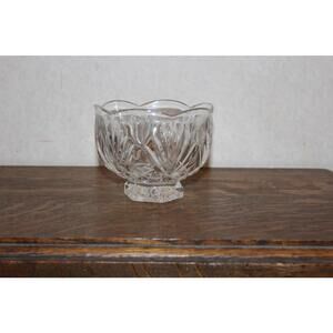 Vintage Crystal Pedestal Clear Decorative Bowl